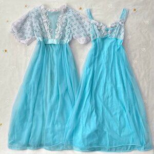 Peignoir nightgown and bed coat set